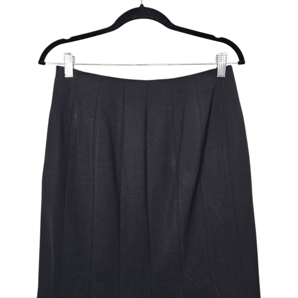 Marc Aurel Black Midi A-Line Skirt Hi-Lo Size 38 (M). - Picture 6 of 10